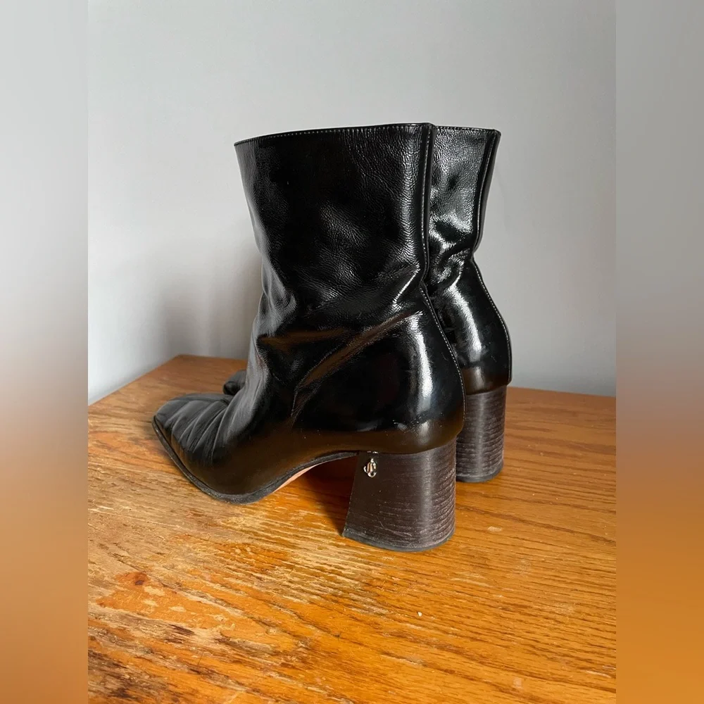 Jimmy Choo Patent Leather Block Heel Booties Size EU 37 - Picture 4 of 10